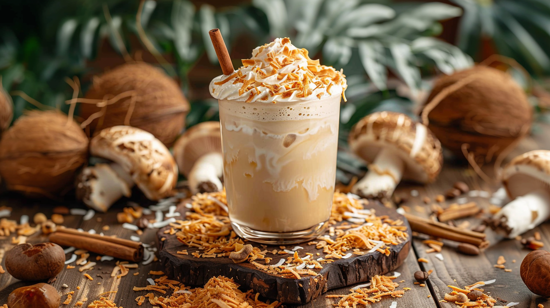 Coconut Mushroom Coffee Frappé