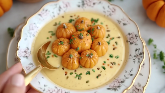 Pumpkin Sweet Potato Gnocchi with Mushroom Sauce