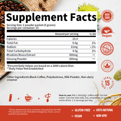 Rhodiola Rosea Coffee with Ginseng