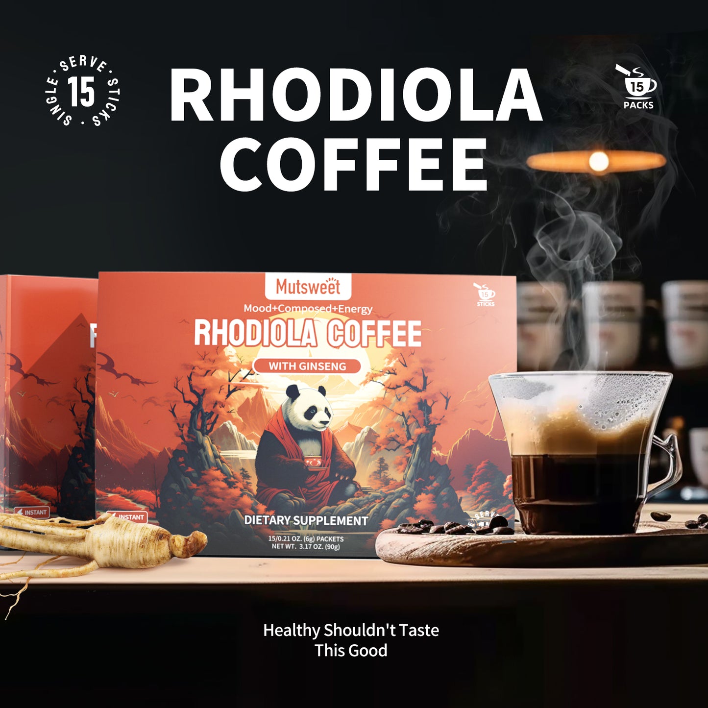 Rhodiola Rosea Coffee with Ginseng